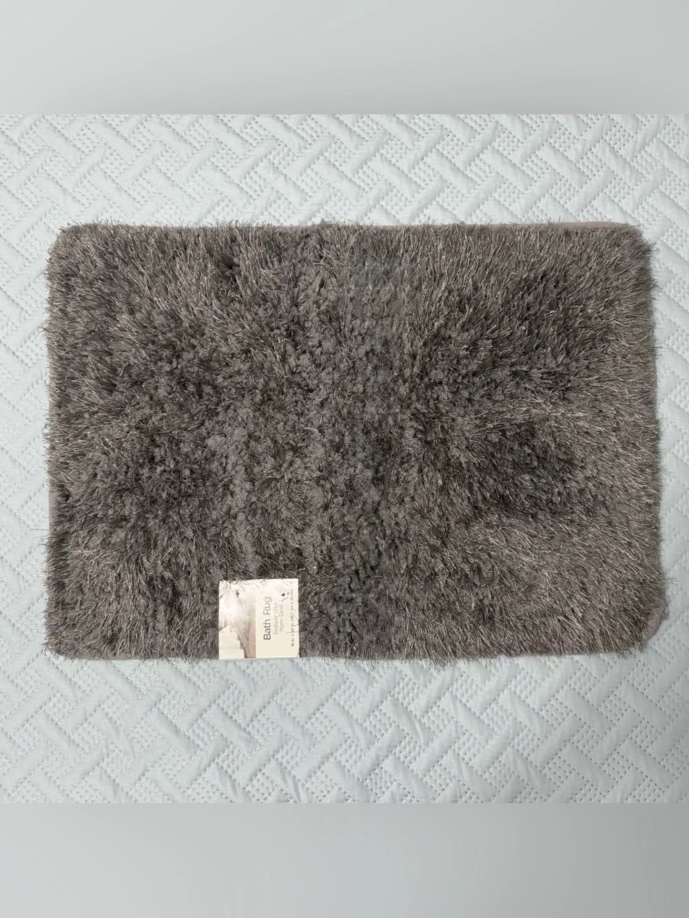 Nedia Home Shag Bath Rug Non-Skid Microfiber Dark Gray 18 x 24 NWT